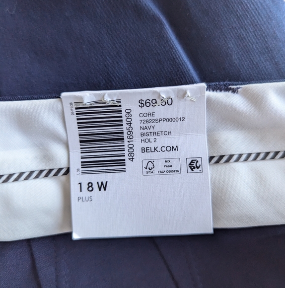 NWT Crown & Ivy Women's Navy Blue Cary Stretch Ankle Trouser Pants - Picture 10 of 10